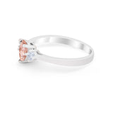 Teardrop Wedding Ring Simulated Morganite CZ 925 Sterling Silver