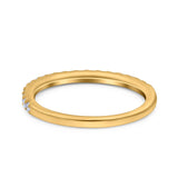 14K Yellow Gold 0.28ct Diamond Half Eternity 1.7mm Wedding Band Ring Size 6.5