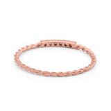 14K Rose Gold 0.06ct Round 1.5mm G SI Twist Braided Cable Diamond Eternity Band Engagement Wedding Ring Size 6.5