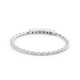 14K White Gold 0.06ct Round 1.5mm G SI Twist Braided Cable Diamond Eternity Band Engagement Wedding Ring Size 6.5