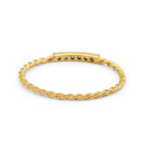 14K Yellow Gold 0.06ct Round 1.5mm G SI Twist Braided Cable Diamond Eternity Band Engagement Wedding Ring Size 6.5