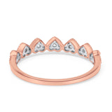 14K Rose Gold 0.20ct Heart 6.3mm G SI Diamond Engagement Half Eternity Wedding Ring Size 6.5