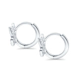 Butterfly Marquise Lever Back Earrings Hoop Huggie Design Simulated Cubic Zirconia 925 Sterling Silver (12mm)