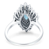 Art Deco Marquise Engagement Ring Simulated Aquamarine 925 Sterling Silver Wholesale