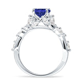 Floral Ring Round Infinity Marquise Blue Sapphire CZ 925 Sterling Silver Wholesale