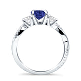 Infinity Round Three Stone Ring Blue Sapphire CZ 925 Sterling Silver Wholesale