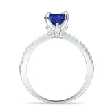 Art Deco Round Solitaire Blue Sapphire CZ Wedding Ring 925 Sterling Silver Wholesale