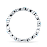 Full Eternity Stackable Band 2.6mm Tarquise Cubic Zirconia 925 Sterling Silver Wholesale