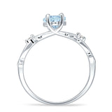 Marquise Split Shank Infinity Twisted Ring Aquamarine CZ 925 Sterling Silver Wholesale