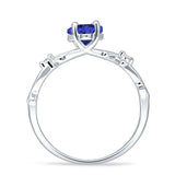 Marquise Split Shank Infinity Twisted Ring Blue Sapphire CZ 925 Sterling Silver Wholesale
