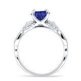 Vintage Style Sunflower Round Blue Sapphire CZ Ring 925 Sterling Silver Wholesale