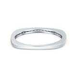 Half Eternity Ring Wedding Engagement Band Round Simulated Cubic Zirconia 925 Sterling Silver (1.7mm)