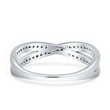 Crisscross Wedding Eternity Ring Cubic Zirconia 925 Sterling Silver Wholesale