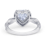 Halo Twisted Infinity Heart Engagement Ring Cubic Zirconia 925 Sterling Silver Wholesale