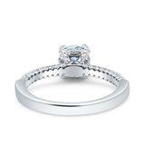 Wholesale Solitaire Accent Round Engagement Ring Simulated Aquamarine CZ 925 Sterling Silver