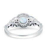 Art Deco Round Butterfly Engagement Ring Lab Created White Opal 925 Sterling Silver Wholesale