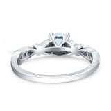 Heart Filigree Art Deco Wedding Bridal Ring Round Lab Created White Opal 925 Sterling Silver