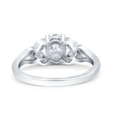Oval Art Deco Bridal Wedding Engagement Ring Marquise Simulated Cubic Zirconia 925 Sterling Silver