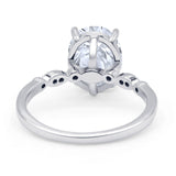 Solitaire Accent Oval Engagement Ring Cubic Zirconia 925 Sterling Silver Wholesale