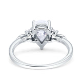 Vintage Teardrop Pear Engagement Ring Simulated Cubic Zirconia 925 Sterling Silver Wholesale