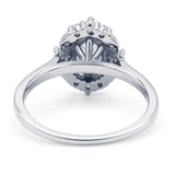 Halo Ballerina Style Oval Engagement Ring Cubic Zirconia 925 Sterling Silver Wholesale