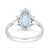 Vintage Marquise Engagement Ring Lab Created White Opal 925 Sterling Silver Wholesale