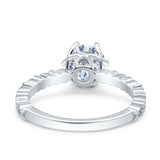 Art Deco Round Engagement Ring Simulated Cubic Zirconia 925 Sterling Silver Wholesale