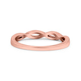 14K Rose Gold 0.07ct Round 3mm Twisted Infinity F SI1 Half Eternity Band Diamond Engagement Wedding Ring Size 6.5