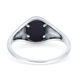 Signet Oval Mens Ring Simulated Black Onyx Fashion Solid 925 Sterling Silver Wholesale