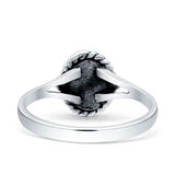 Oval New Design Thumb Ring Statement Fashion Oxidized Simulated Black Agate Solid 925 Sterling Silver