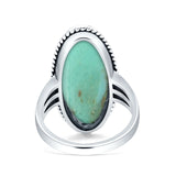 Oval New Design Statement Fashion Oxidized Simulated Turquoise Solid 925 Sterling Silver