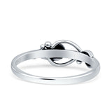 Celtic Infinity Pear Thumb Ring Statement Fashion Oxidized Simulated Black Onyx 925 Sterling Silver