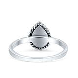 Rope Pear Design Thumb Ring Statement Fashion Simulated Moonstone Solid 925 Sterling Silver