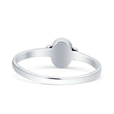 Simple Design Oval Thumb Ring Statement Fashion Oxidized Simulated Moonstone 925 Sterling Silver