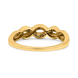 14K Yellow Gold 0.03ct Round 4.5mm Infinity Band G SI Half Eternity Diamond Engagement Wedding Ring Size 6.5