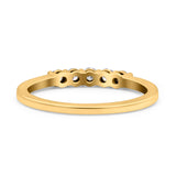 14K Yellow Gold 0.15ct Round 2mm Art Deco Band G SI Half Eternity Diamond Engagement Wedding Ring Size 6.5