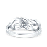 Double Infinity Oxidized Band Solid 925 Sterling Silver Thumb Ring (7mm)