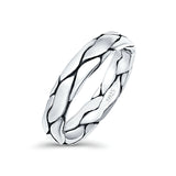 Snake Skin Oxidized Band Solid 925 Sterling Silver Thumb Ring (5mm)