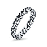 Crisscross Infinity Braid Ring Oxidized Band Solid 925 Sterling Silver Thumb Ring (4mm)