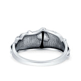 Mushroom Oxidized Band Solid 925 Sterling Silver Thumb Ring (12mm)