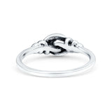 Spiral Oxidized Band Solid 925 Sterling Silver Thumb Ring (6mm)