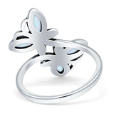 Butterfly Ring Lab Created White Opal 925 Sterling Silver Wholesale