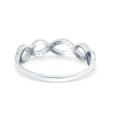 14K White Gold 0.14ct Round 5mm G SI Half Eternity Diamond Bands Engagement Wedding Ring Size 6.5