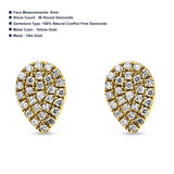 14kt Solid Yellow Gold 6mm Pear Shape Round Diamond Stud Earrings Wholesale