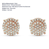 14kt Solid Rose Gold Round Diamond Cluster Stud Earrings Wholesale