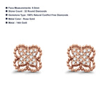 Diamond Butterfly Earrings Beaded 14K Rose Gold 0.14ct Wholesale