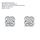 Diamond Butterfly Earrings Beaded 14K White Gold 0.14ct Wholesale