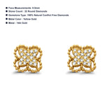 Diamond Butterfly Earrings Beaded 14K Yellow Gold 0.14ct Wholesale