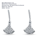 14k Solid White Gold Drop Dangle Stud Diamond Earrings Wholesale