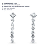 14k Solid White Gold Drop Dangle Antique Style Diamond Earrings Wholesale